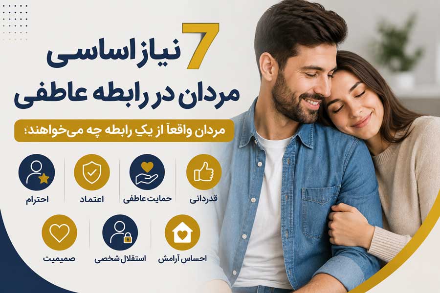 ۷ نیاز اساسی مردان در رابطه عاطفی